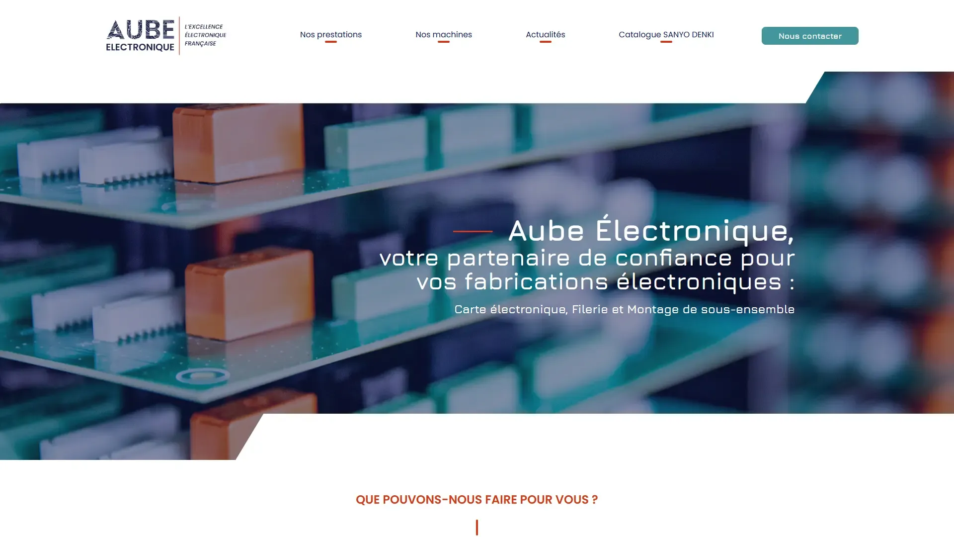 Page d'accueil du site Aube Électronique
