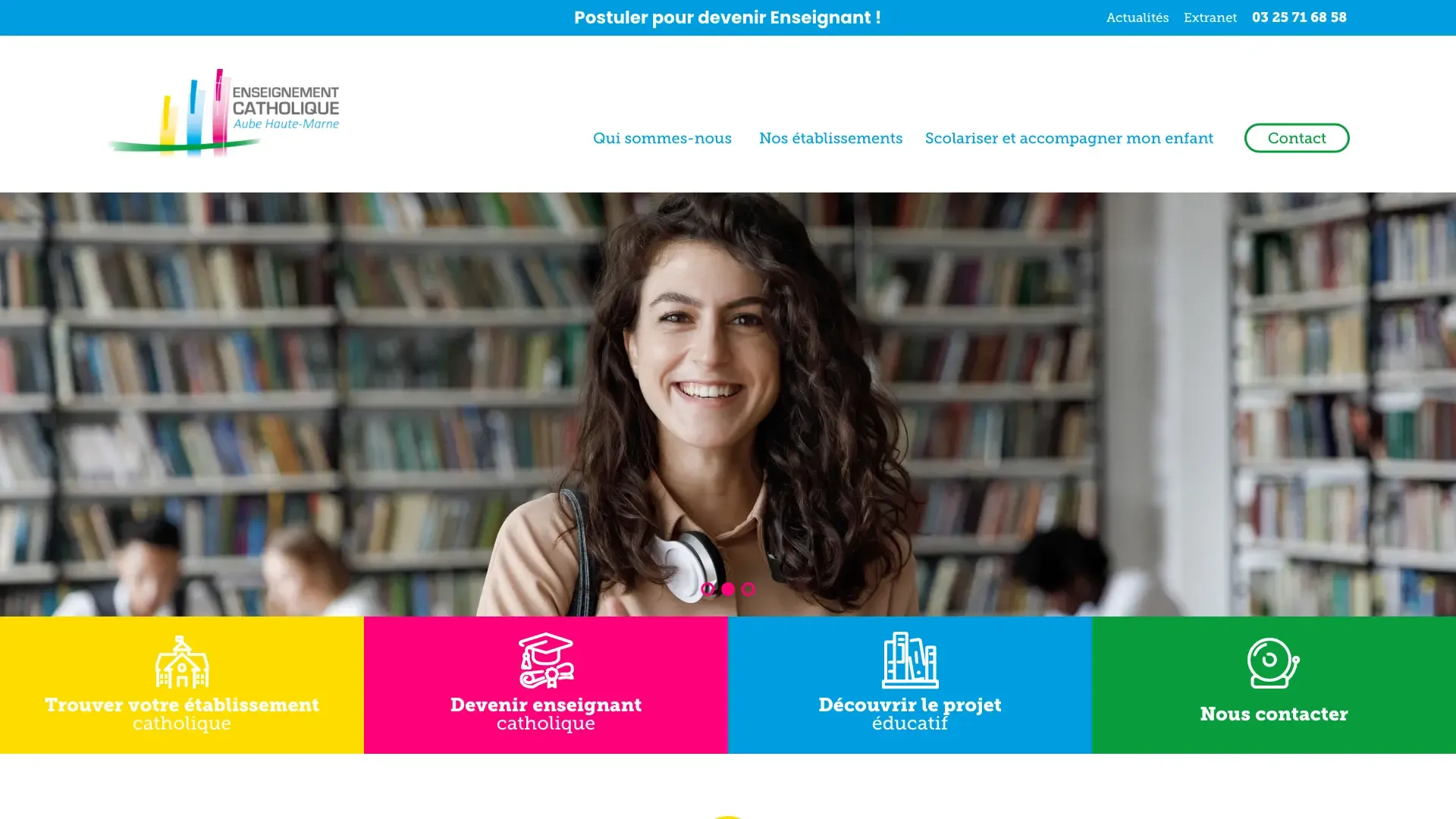 Page d'accueil du site Enseignement Catholique de l'Aube et la Haute-Marne