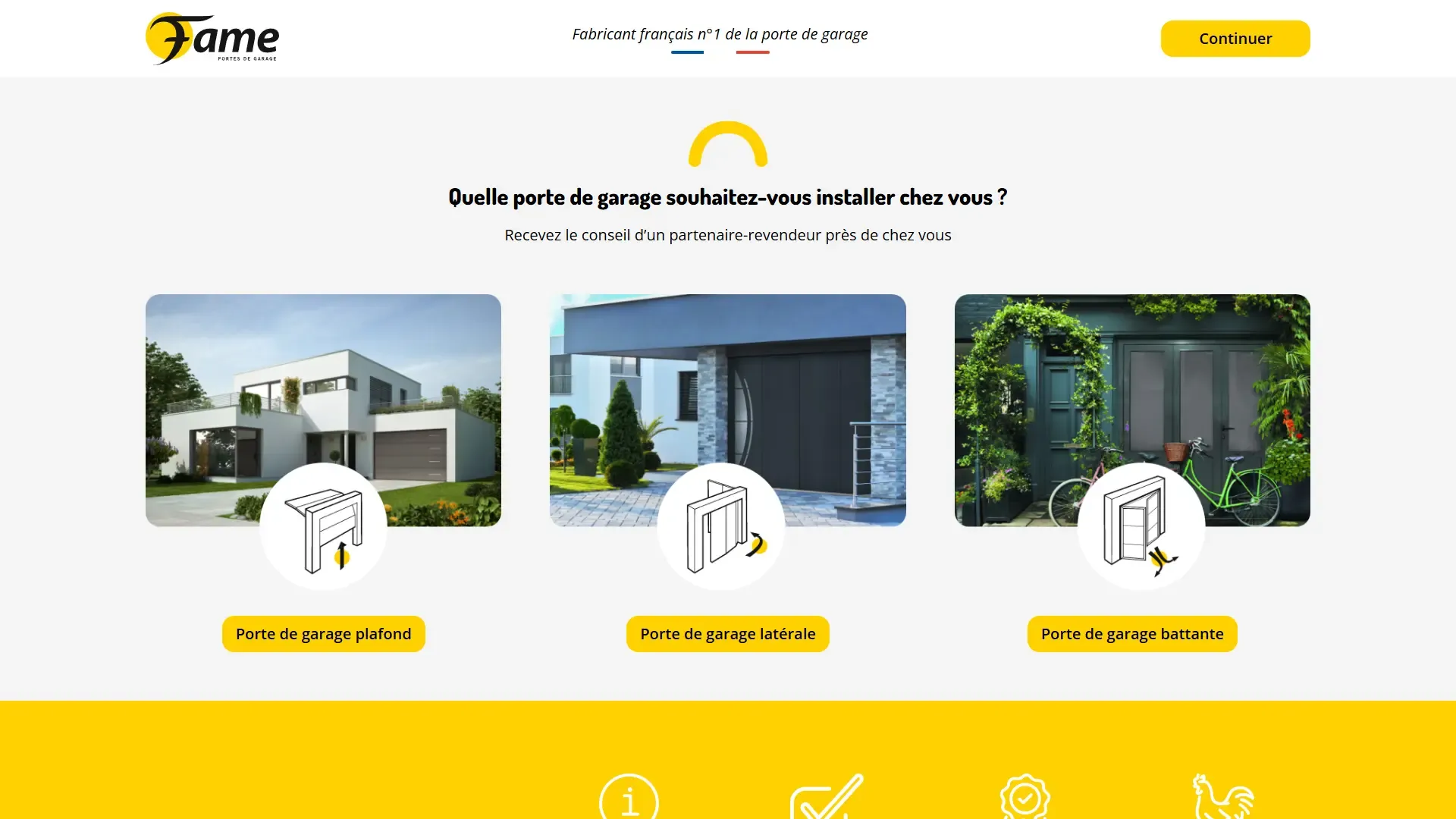 Page d'accueil du site Fame