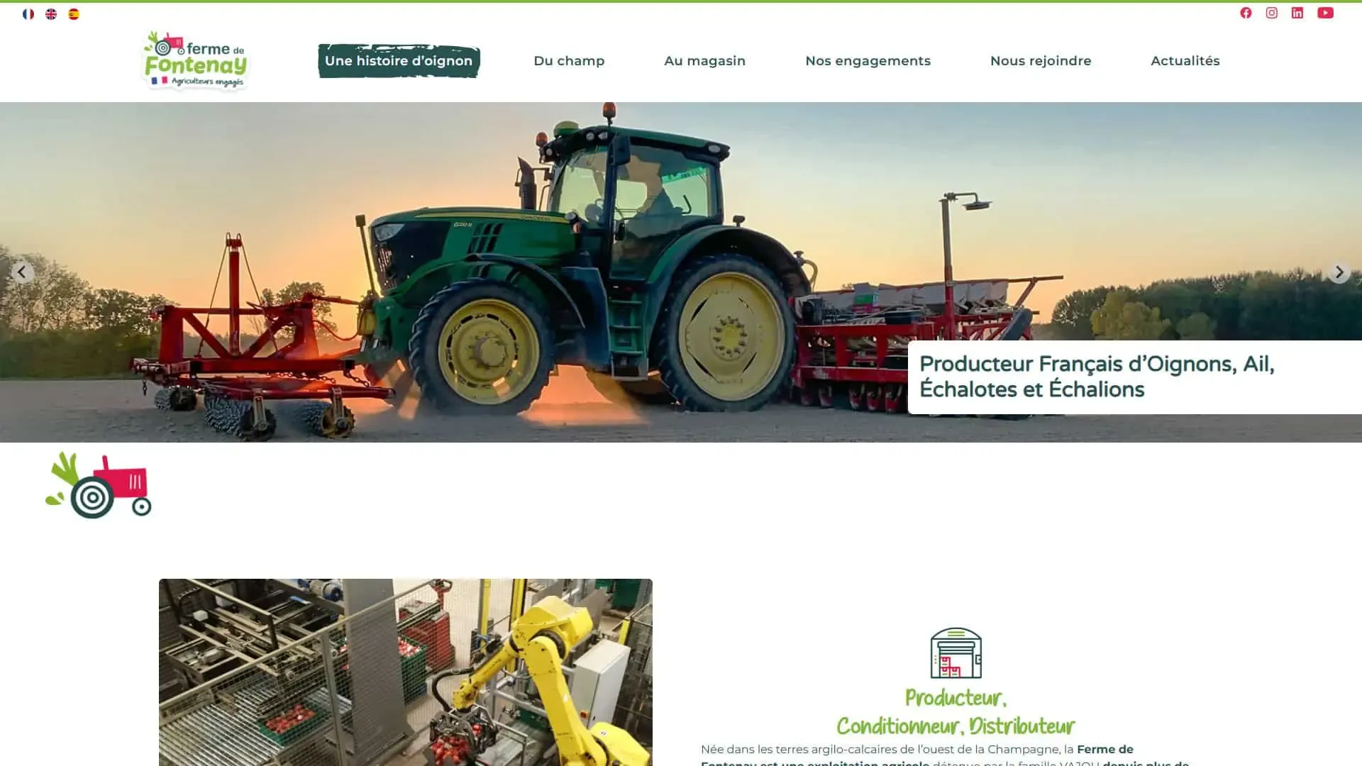 Page d'accueil du site Ferme de Fontenay