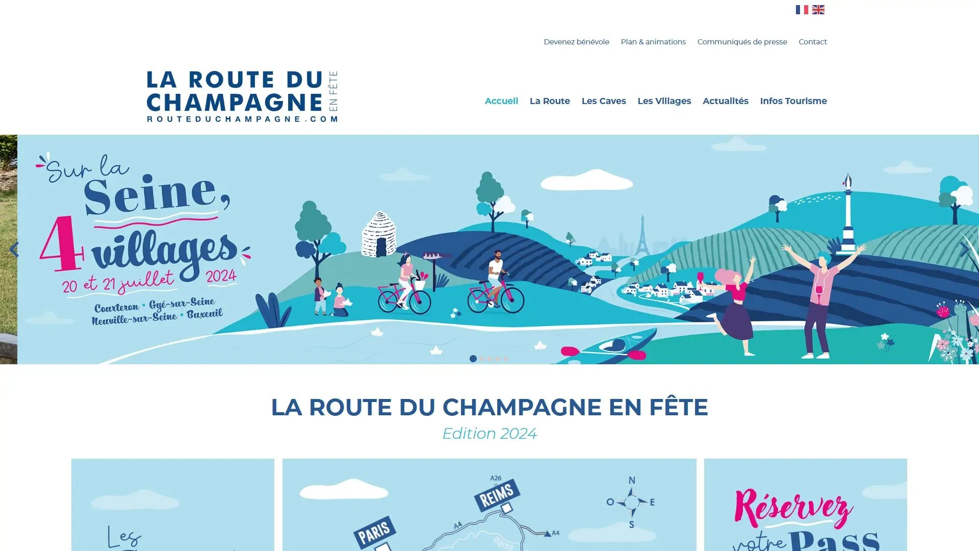 Page d'accueil du site La Route du Champagne
