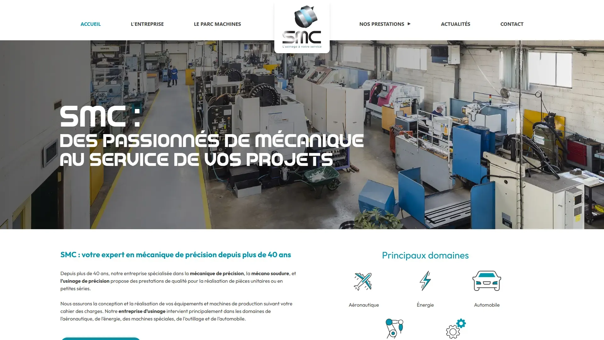 Page d'accueil du site Société de Mécanique Champenoise